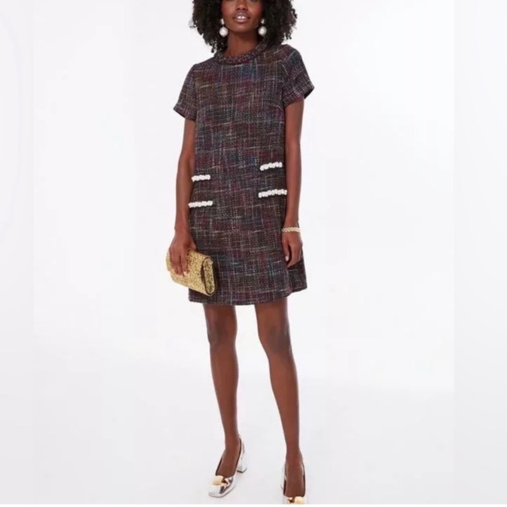 Tuckernuck Cameron Eubanks Winberly Gemstone Jacqueline Tweed Dress. Sz M Pearls
